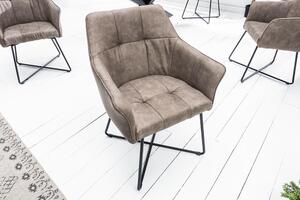 Invicta Interior - Exkluzívna dizajnová stolička LOFT vintage taupe