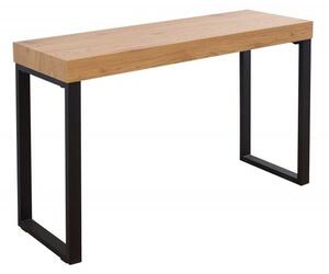 Invicta Interior - Dizajnový stôl OAK DESK 120 cm dubový, vintage, kovový rám