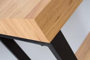 Invicta Interior - Dizajnový stôl OAK DESK 120 cm dubový, vintage, kovový rám