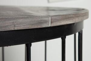 Invicta Interior - Priemyselný konferenčný stolík FACTORY LOFT 56 cm akácia, šedý