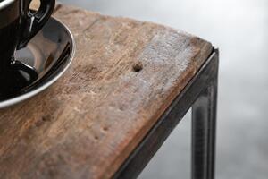 Invicta Interior - Priemyselný príručný stolík BARRACUDA 40 cm salwood