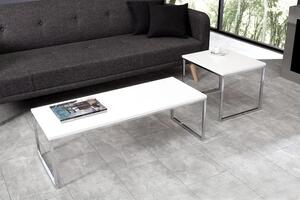 Nemecko - Sada 2 dizajnových konferenčných stolíkov ELEMENTS 100 cm s vysokým leskom, biely