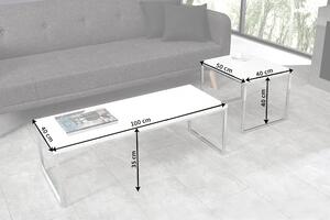 Nemecko - Sada 2 dizajnových konferenčných stolíkov ELEMENTS 100 cm s vysokým leskom, biely