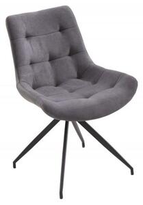 Invicta Interior - Dizajnová stolička DIVANI svetlo šedá, kovový rám čierny v retro štýle