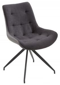 Invicta Interior - Dizajnová stolička DIVANI tmavo šedá, kovový rám čierny v retro štýle
