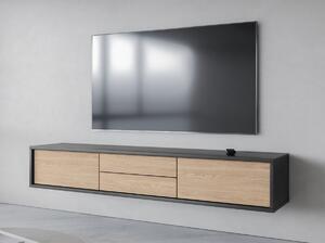 Závesný televízny stolík FRIDA typ 39 dĺžka 180 cm dub/antracit