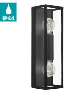 Eglo 33856 - Vonkajšie nástenné svietidlo ALAMONTE 2xE27/60W/230V IP44 čierna