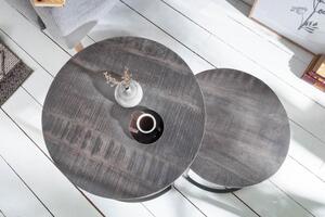 Invicta Interior - Retro sada 2 bočných stolov ELEMENTS 55 cm mango, šedá