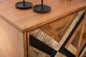 Invicta Interior - Elegantný príborník LONG ISLAND 160 cm z mangového dreva s retro vzorom