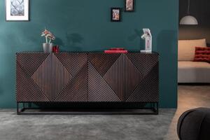Invicta Interior - Masívny príborník CREATIVO 177 cm z mango dreva prepracovaný predný retro dizajn