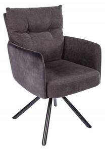 Invicta Interior - Retro stolička BIG GEORGE antracit otočná s lakťovými opierkami a pružinovým sedákom