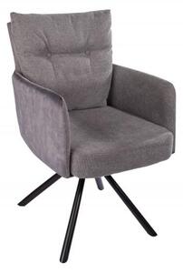 Invicta Interior - Retro stolička BIG GEORGE šedá otočná s lakťovými opierkami a pružinovým sedákom