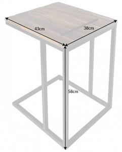 Invicta Interior - Priemyselný stolík SCANDINAVIA 43 cm akátové drevo s držiakom na tablety