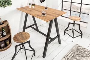 Invicta Interior - Masívny barový stôl CASTLE 120 cm prírodný priemyselný dizajn z dubového dreva