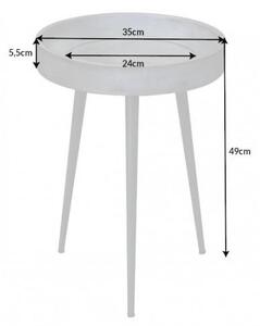 Invicta Interior - Elegantný stolík PURE NATURE 35 cm akátový šedý s čiernymi nohami