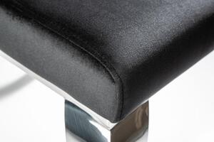 Invicta Interior - Elegantná stolička MODERN BAROQUE, čierna zamat, nerezová oceľ