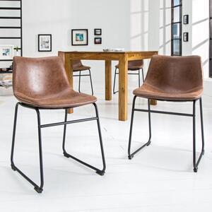 Invicta Interior - Priemyselná dizajnová stolička DJANGO vintage hnedá