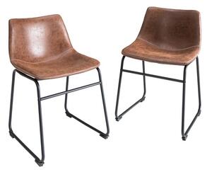 Invicta Interior - Priemyselná dizajnová stolička DJANGO vintage hnedá