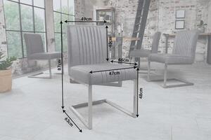 Invicta Interior - Elegantná konzolová stolička BIG ASTON brúsená šedá, nerezová oceľ