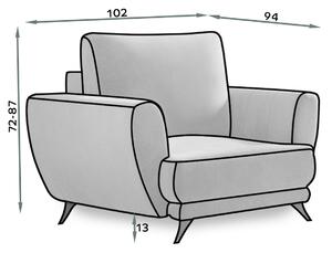Rozkladacia sedacia súprava s úložným priestorom Meri 3+1+1 - béžová