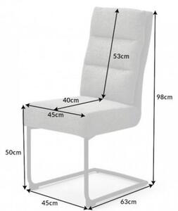 Invicta Interior - Moderná konzolová stolička COMFORT vintage šedá s čiernym kovovým rámom
