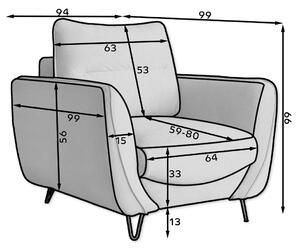 Rozkladacia sedacia súprava s úložným priestorom Salma 3+1+1 - svetloružová