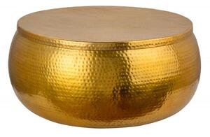 Invicta Interior - Ručne vyrobený stolík ORIENT 70 cm tepaný dizajn, zlatý