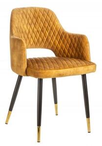 Invicta Interior - Elegantná stolička PARIS horčicovo žltá zamat