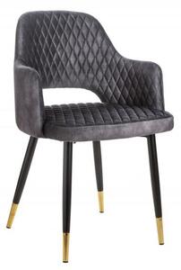 Invicta Interior - Elegantná stolička PARIS tmavo šedá zamat