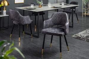 Nemecko - Elegantná stolička PARIS tmavo šedá zamat