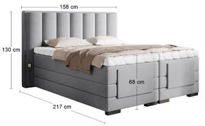 Elektrická polohovacia manželská posteľ Vajana 140 - svetlosivá