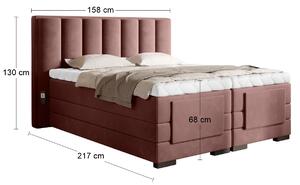Elektrická polohovacia manželská posteľ Vajana 140 - tmavoružová