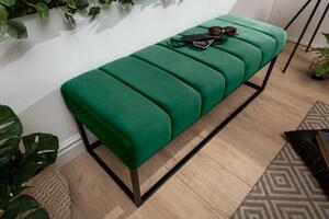 Invicta Interior - Moderná lavica BENCH PETIT 110 cm zamat, smaragdovo zelená