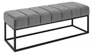Invicta Interior - Moderná lavica BENCH PETIT 110 cm zamat, strieborno šedá