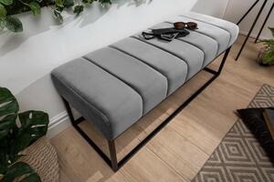 Invicta Interior - Moderná lavica BENCH PETIT 110 cm zamat, strieborno šedá