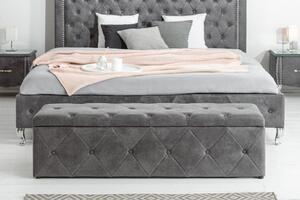 Invicta Interior - Elegantná posteľná lavica EXTRAVAGANCIA 140 cm starožitný šedý dizajn Chesterfield