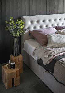 Čalúnená manželská posteľ s úložným priestorom Liborn 160 - svetlosivá