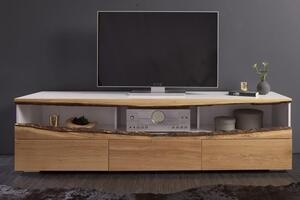 Nemecko - Moderný TV stolík DIVOKÝ DUB 180 cm, matná biela