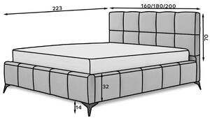 Čalúnená manželská posteľ s roštom Molina 180 - tmavomodrá