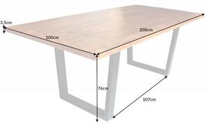 Nemecko - Priemyselný jedálenský stôl SCORPION 200 cm mango, hnedý