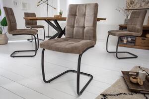 Invicta Interior - Priemyselná konzolová stolička MODENA vintage taupe s ozdobným prešívaním