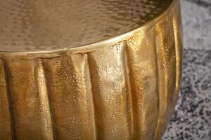 Nemecko - Ručne vyrobený konferenčný stolík MARRAKESCH zlatý 55 cm s tepaným dizajnom