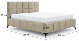 Čalúnená manželská posteľ s roštom Molina 180 - béžová