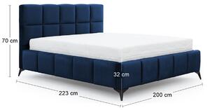 Čalúnená manželská posteľ s roštom Molina 180 - tmavomodrá