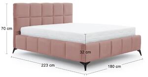 Čalúnená manželská posteľ s roštom Molina 160 - tmavoružová