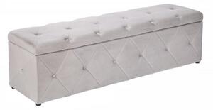 Invicta Interior - Elegantná posteľná lavica EXTRAVAGANCIA 140 cm strieborno šedá dizajn Chesterfield