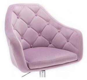 LuxuryForm Barová stolička ANDORA VELUR na čiernom tanieri - fialová