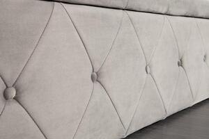 Invicta Interior - Elegantná posteľná lavica EXTRAVAGANCIA 140 cm strieborno šedá dizajn Chesterfield