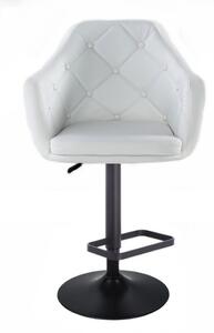 LuxuryForm Barová stolička ANDORA na čiernom tanieri - biela