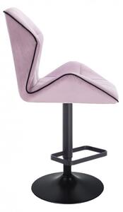 LuxuryForm Barová stolička MILANO MAX VELUR na čiernom tanieri - levanduľa